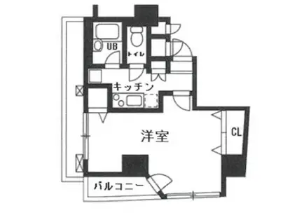 ル・リオン目黒II(1K/6階)の間取り写真