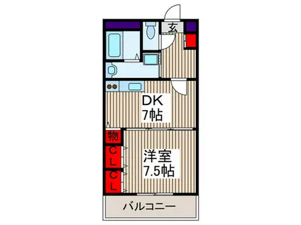 横田商事第6ビル(1DK/2階)の間取り写真
