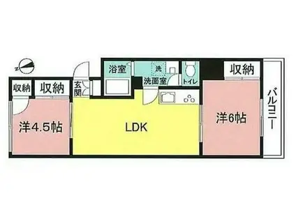 東橋本マンション(2LDK/2階)の間取り写真
