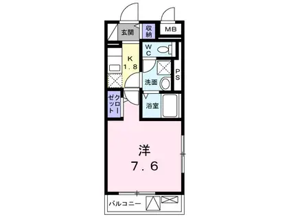 アロッジオ渋谷(1K/1階)の間取り写真