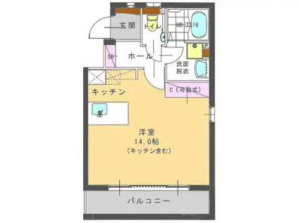 ローズコート千代田(ワンルーム/3階)の間取り写真