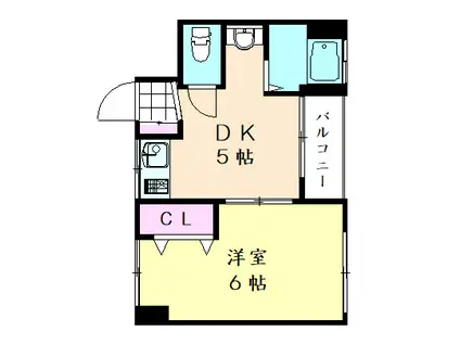 メープルリンク弐番館(1DK/1階)の間取り写真