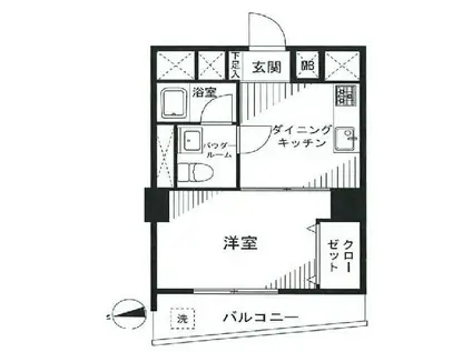 入谷松が谷マンション(1DK/2階)の間取り写真