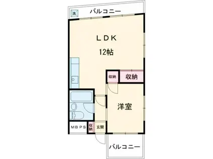 西武ルミエール武蔵関マンション(1LDK/4階)の間取り写真