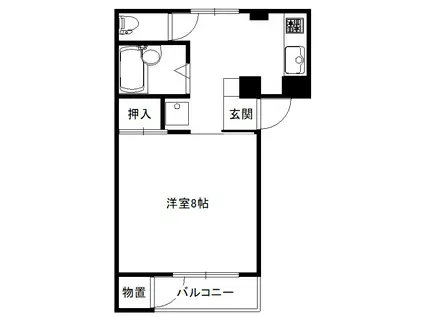 セゾン緑町(1K/1階)の間取り写真