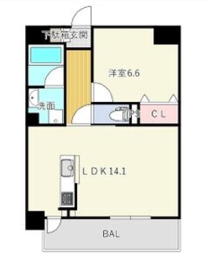 ES-GRANDE UMEDAKITA(1LDK/3階)の間取り写真