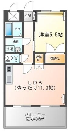 ルーエンハイム北原(1LDK/2階)の間取り写真
