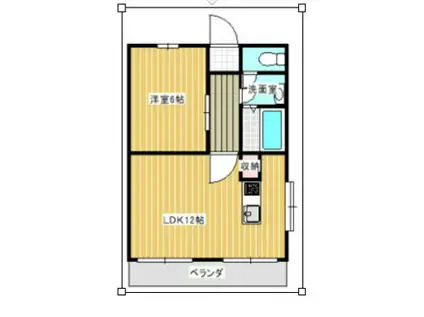 コンフレール一宮(2DK/1階)の間取り写真