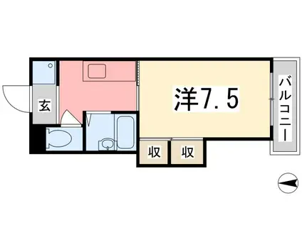 メゾンジュネス(1K/3階)の間取り写真