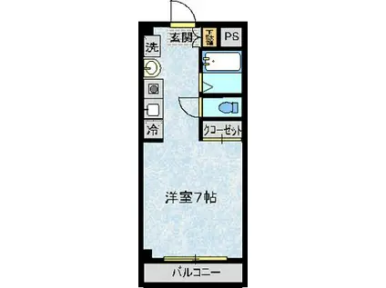 グランビア・S(ワンルーム/1階)の間取り写真