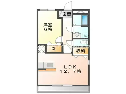 グランドガーデンツインステージ・ザ・ノース(1LDK/2階)の間取り写真