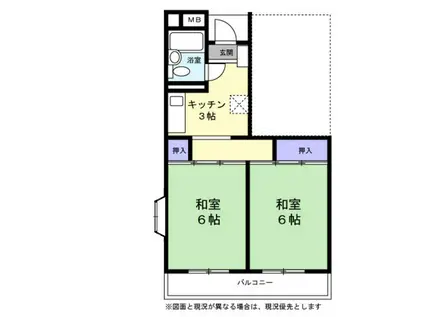 メゾン春日(2K/1階)の間取り写真