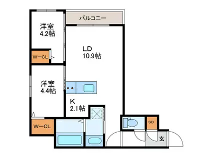 TRYBAL SPACE 北17条 トライバルスペース北17条(2LDK/2階)の間取り写真