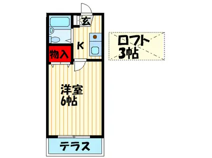 ベリオ四條畷(1K/1階)の間取り写真