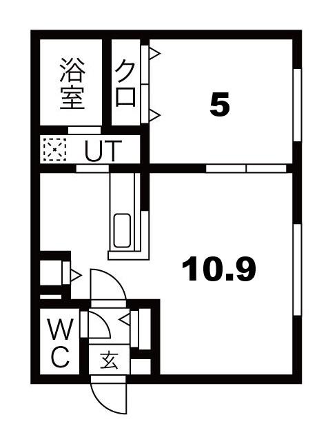 ブランノーワルひばりが丘(1LDK/2階)の間取り写真