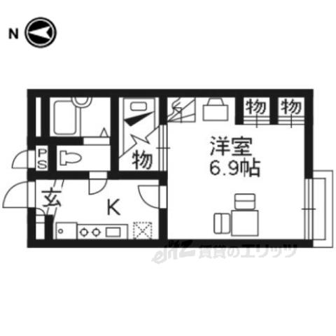 レオパレス潮騒(1K/2階)の間取り写真