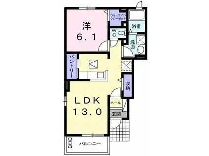 DIVA(1LDK/1階)の間取り写真