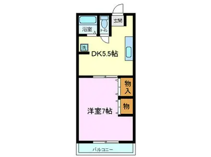 テジマ第一フラッツ(1DK/1階)の間取り写真