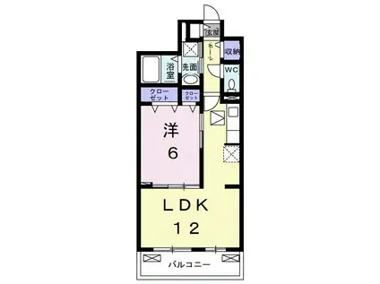 ランドマーク2024(1LDK/1階)の間取り写真