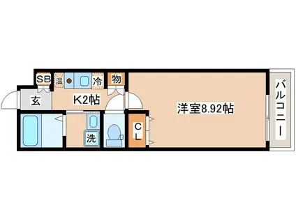カーサ大塚(1K/1階)の間取り写真