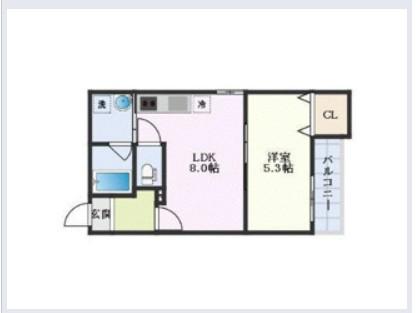 ALEGRIA平野本町II(1LDK/3階)の間取り写真