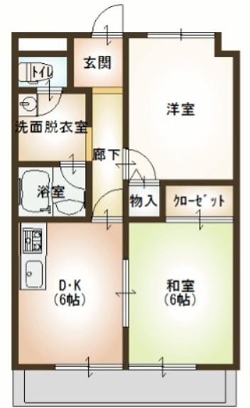 ベネツィアマンション(2DK/3階)の間取り写真