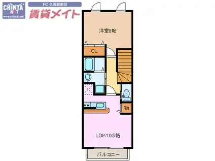 ASSORTIEI(1LDK/2階)の間取り写真