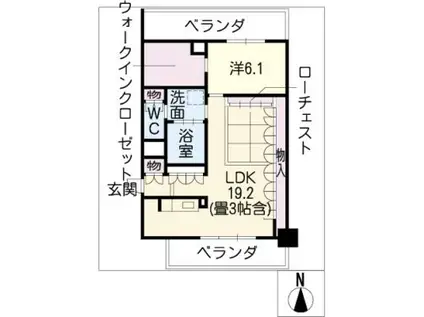 ロイヤルオーク栄セントラルプラザ(1LDK/4階)の間取り写真