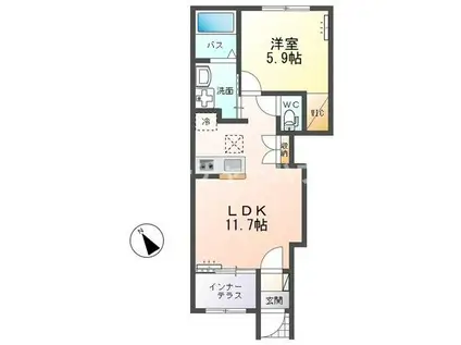 PATRIE(1LDK/1階)の間取り写真