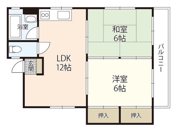 サンストリーム(2LDK/4階)の間取り写真