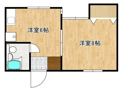 アパルトメント GARO(1DK/2階)の間取り写真