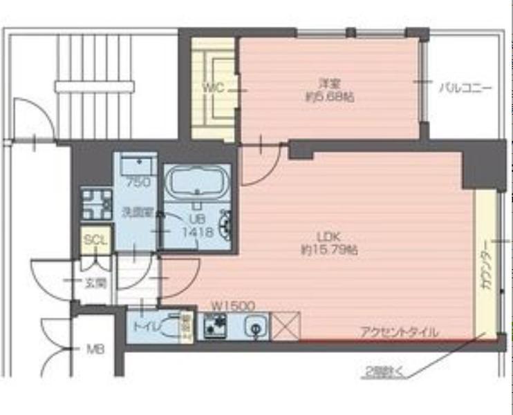 プレジオ長田(1LDK/2階)の間取り写真