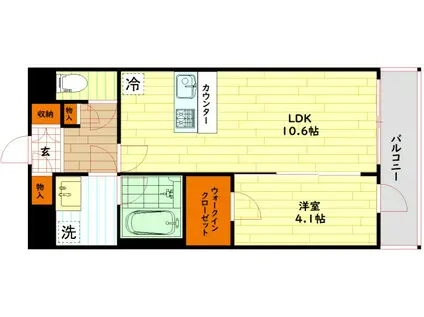 LA GRACE SENBAYASHI(1LDK/3階)の間取り写真