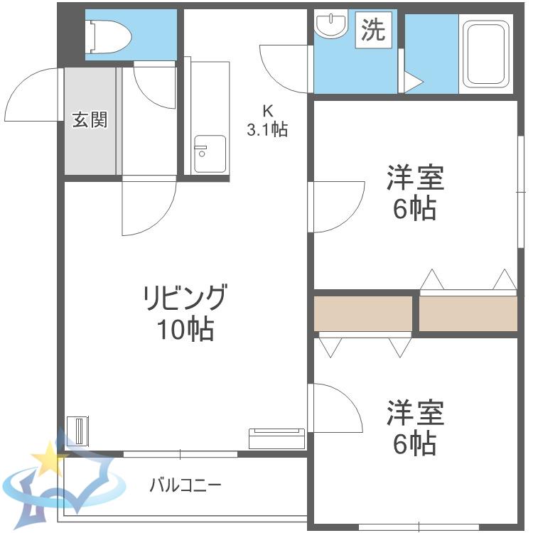 PRIMAVERA(2LDK/3階)の間取り写真