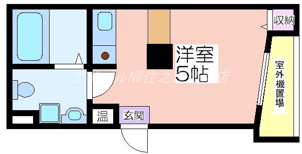 ルピナス南堀江(ワンルーム/4階)の間取り写真
