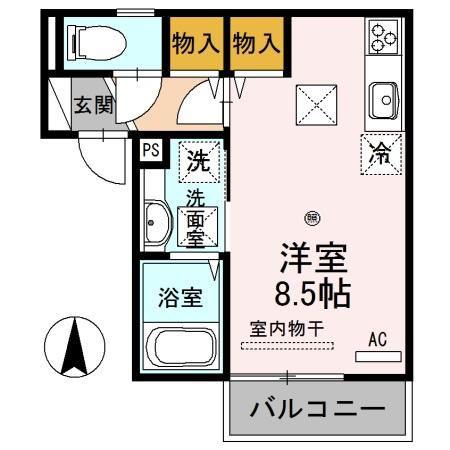 DーROOM塩屋(ワンルーム/1階)の間取り写真