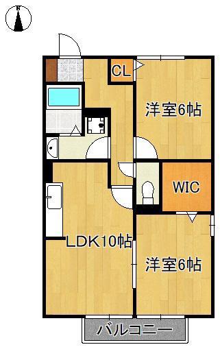 グランディール 2番館(2LDK/2階)の間取り写真
