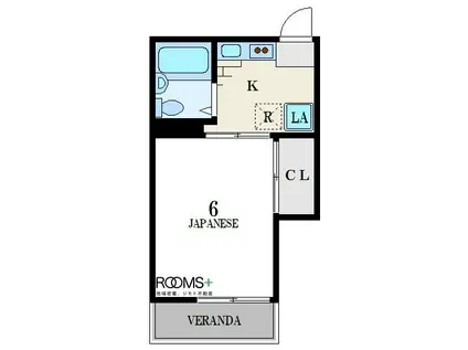 鈴木荘(1K/2階)の間取り写真