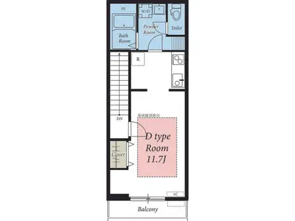 リブリ・HINO(ワンルーム/2階)の間取り写真