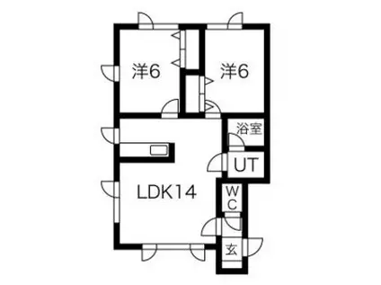 グレース22(2LDK/2階)の間取り写真