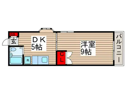 ピアウィン(1DK/1階)の間取り写真