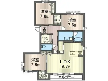 ブランノアール(3LDK/2階)の間取り写真