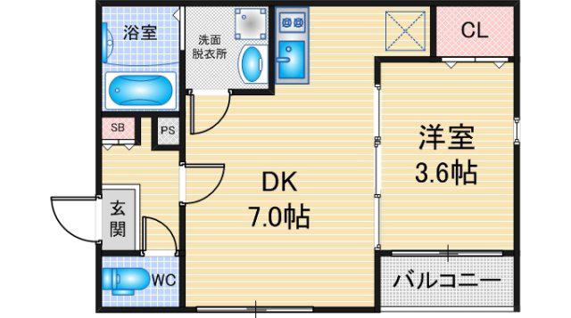 ALIVIO UCHIDABASHI(1DK/3階)の間取り写真