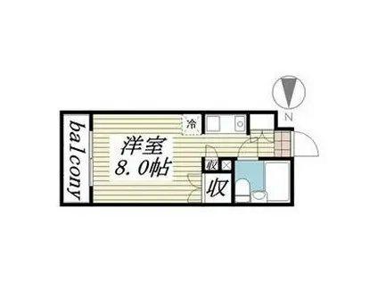 メゾン・ド・ラパン(ワンルーム/1階)の間取り写真