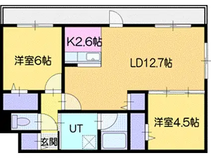 アルファグラン末広(2LDK/5階)の間取り写真