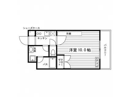 アビタシオン桂(1K/1階)の間取り写真