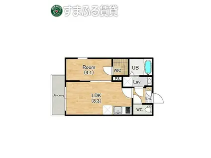 ジーメゾン草刈エルペシア(1LDK/1階)の間取り写真