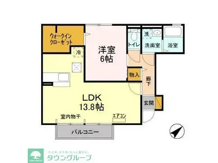 ポルテボヌールII(1LDK/1階)の間取り写真