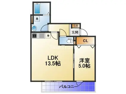 リブレメゾン高殿I(1LDK/2階)の間取り写真