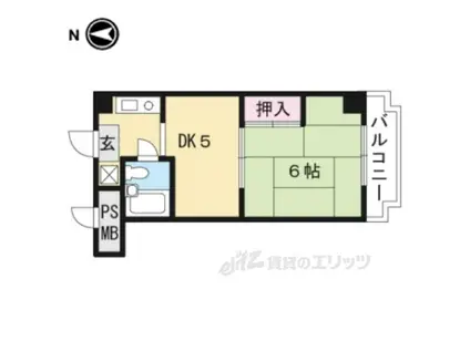 グランパレ(1DK/8階)の間取り写真